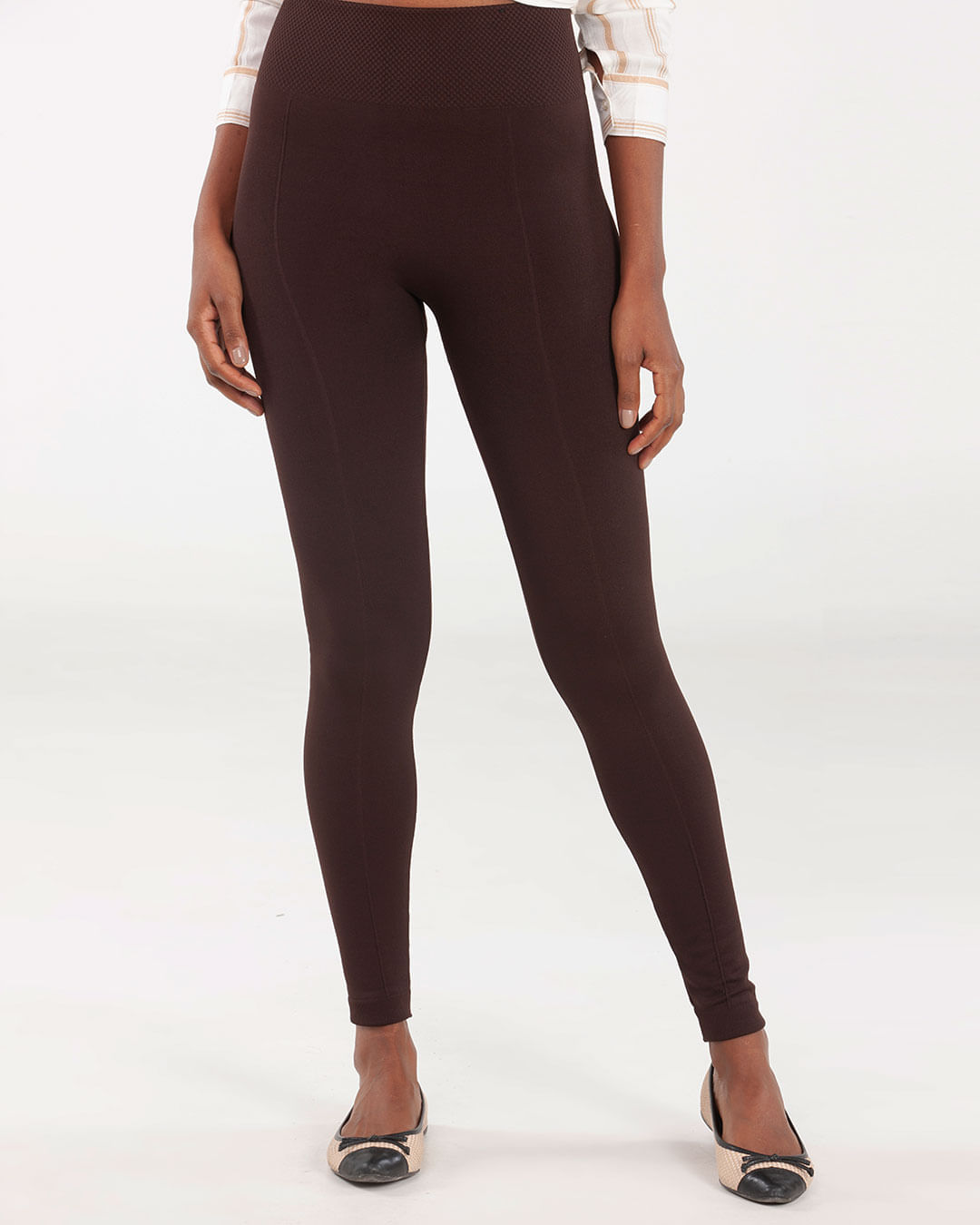 Calça Legging Sem Costura Justa de Corrida Treino Tamanhos PP Cores Marrom  Claro