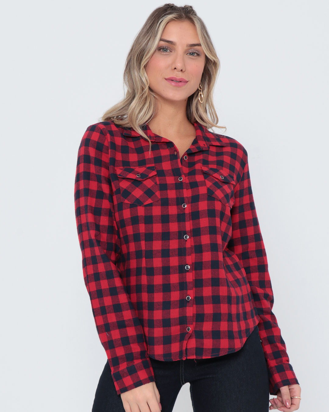 Torra torra camisa xadrez sales feminina