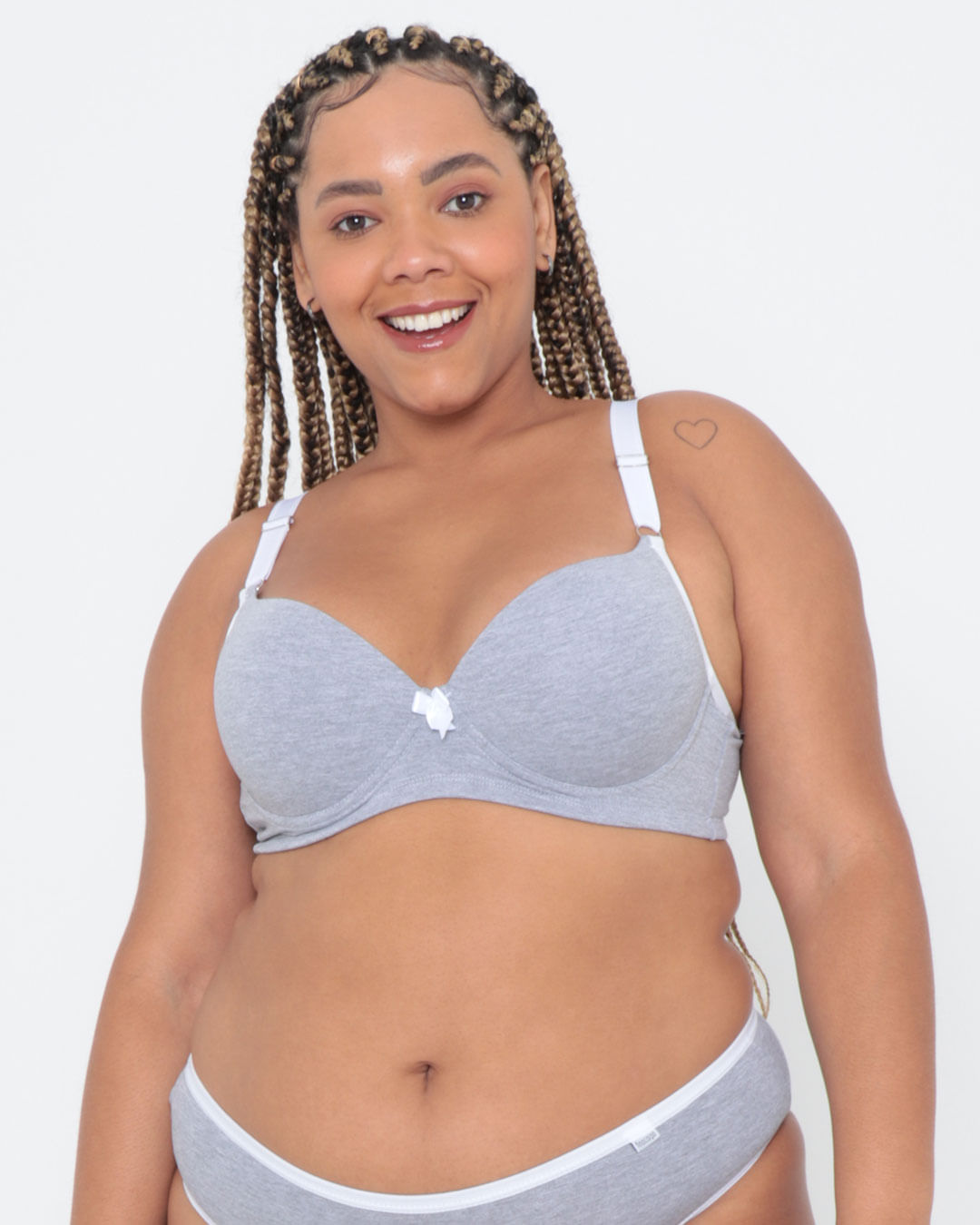 Sutiã Plus Size Com Base Mescla Cinza