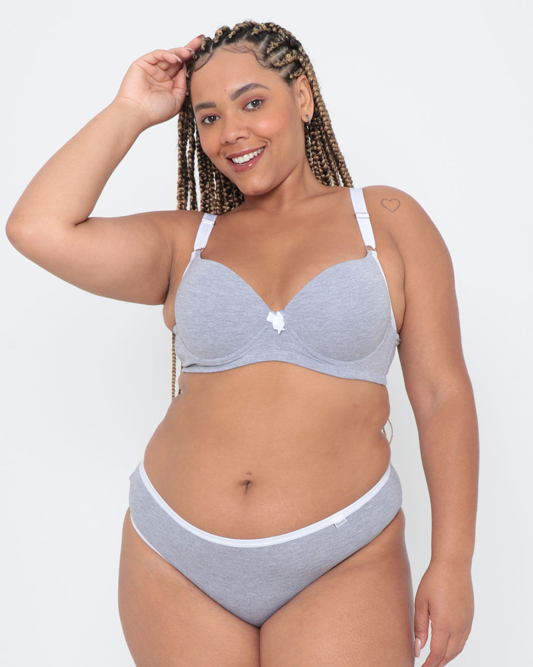 Sutiã Plus Size Com Base Mescla Cinza