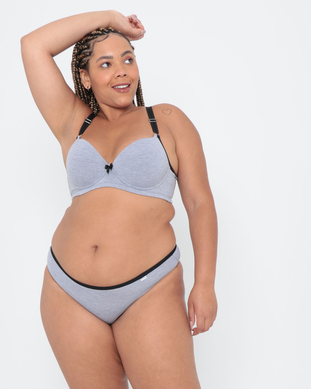 Sutiã Plus Size Básico Cinza Claro