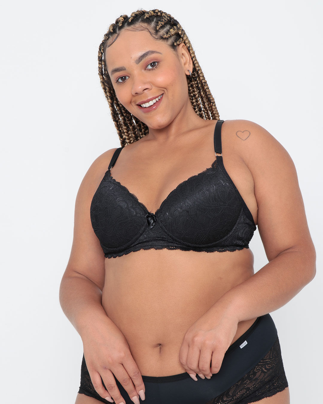 Sutiã Plus Size Base Renda Preto