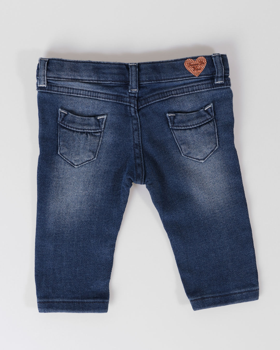 Calça Jeans Bebê Moletom Strass Azul