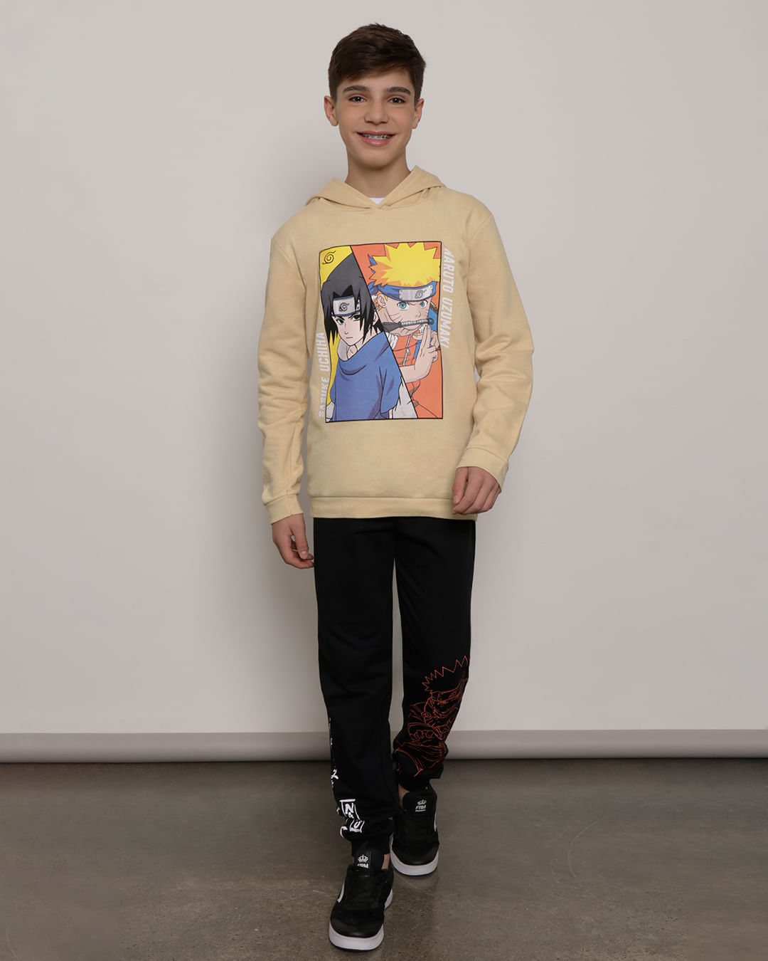 Long Sleeve Naruto® Uzumaki Top for Boys - grey