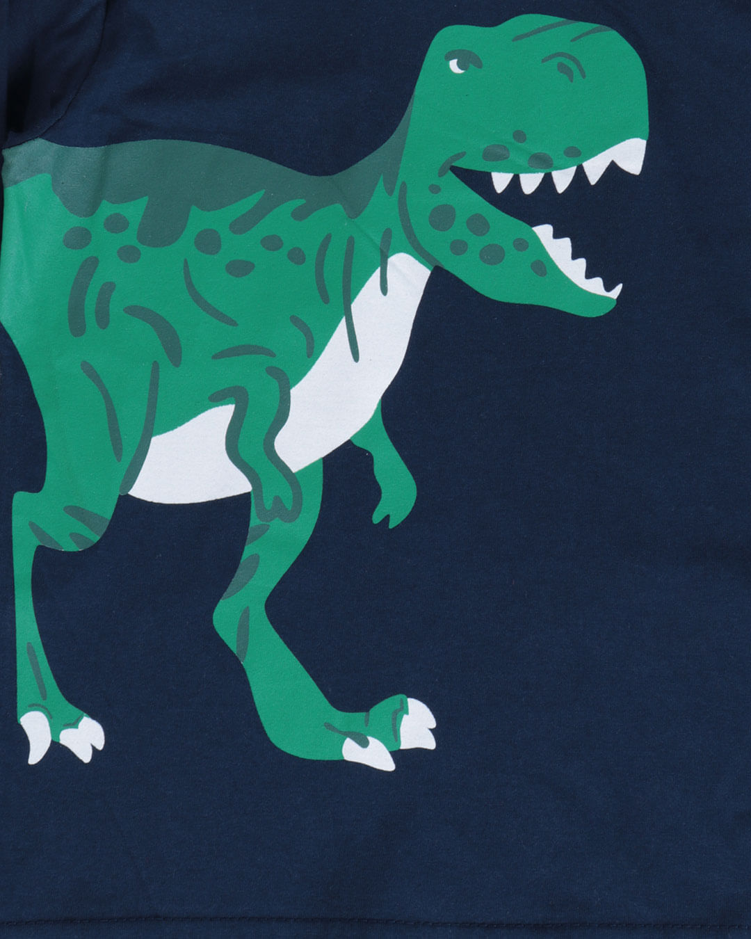 Camiseta Bebê Manga Longa Dino Roar Azul Marinho