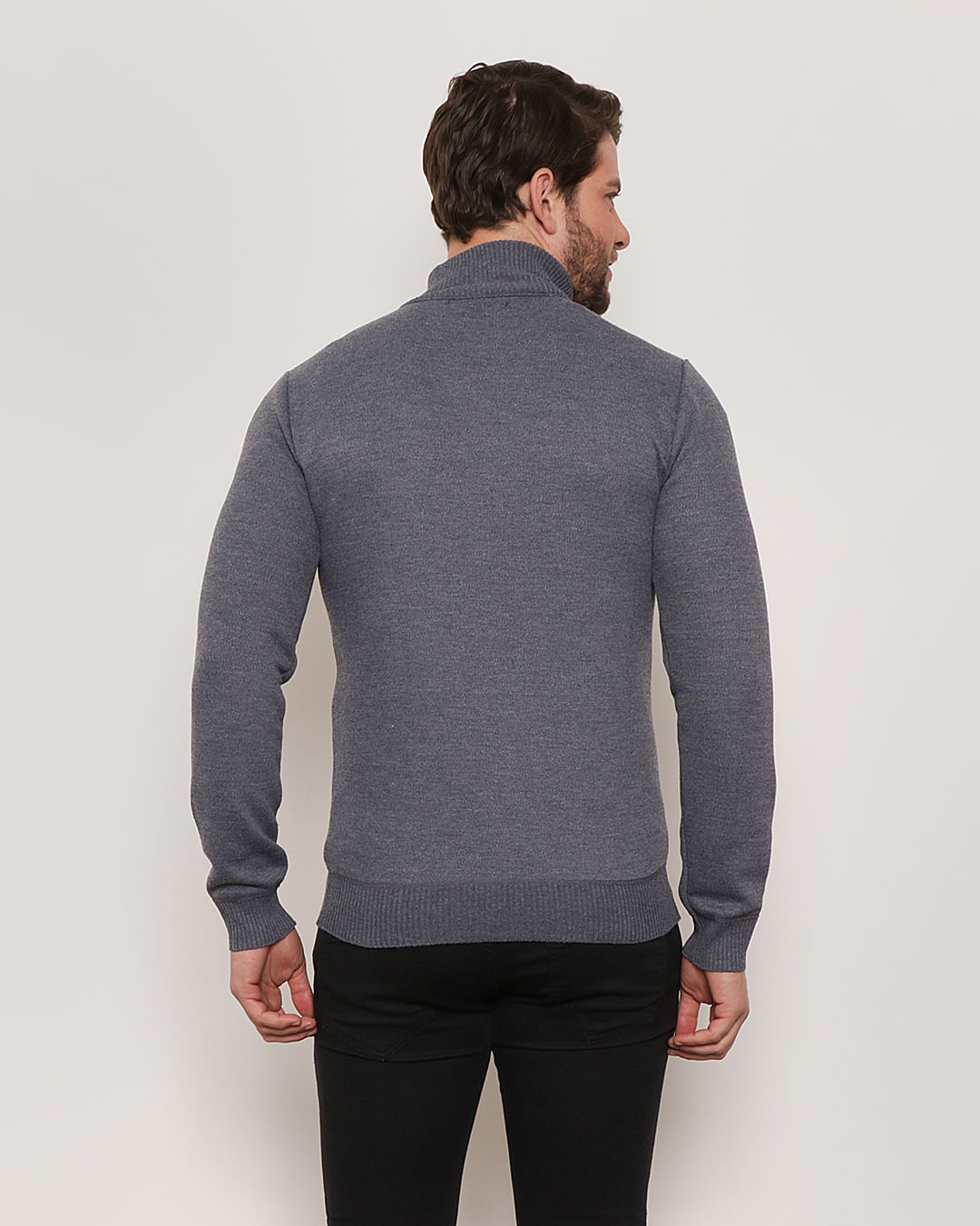 Sweater camisola Homem, poliéster, cor cinza, tricotado relevos torcidos -  AudaciouZ