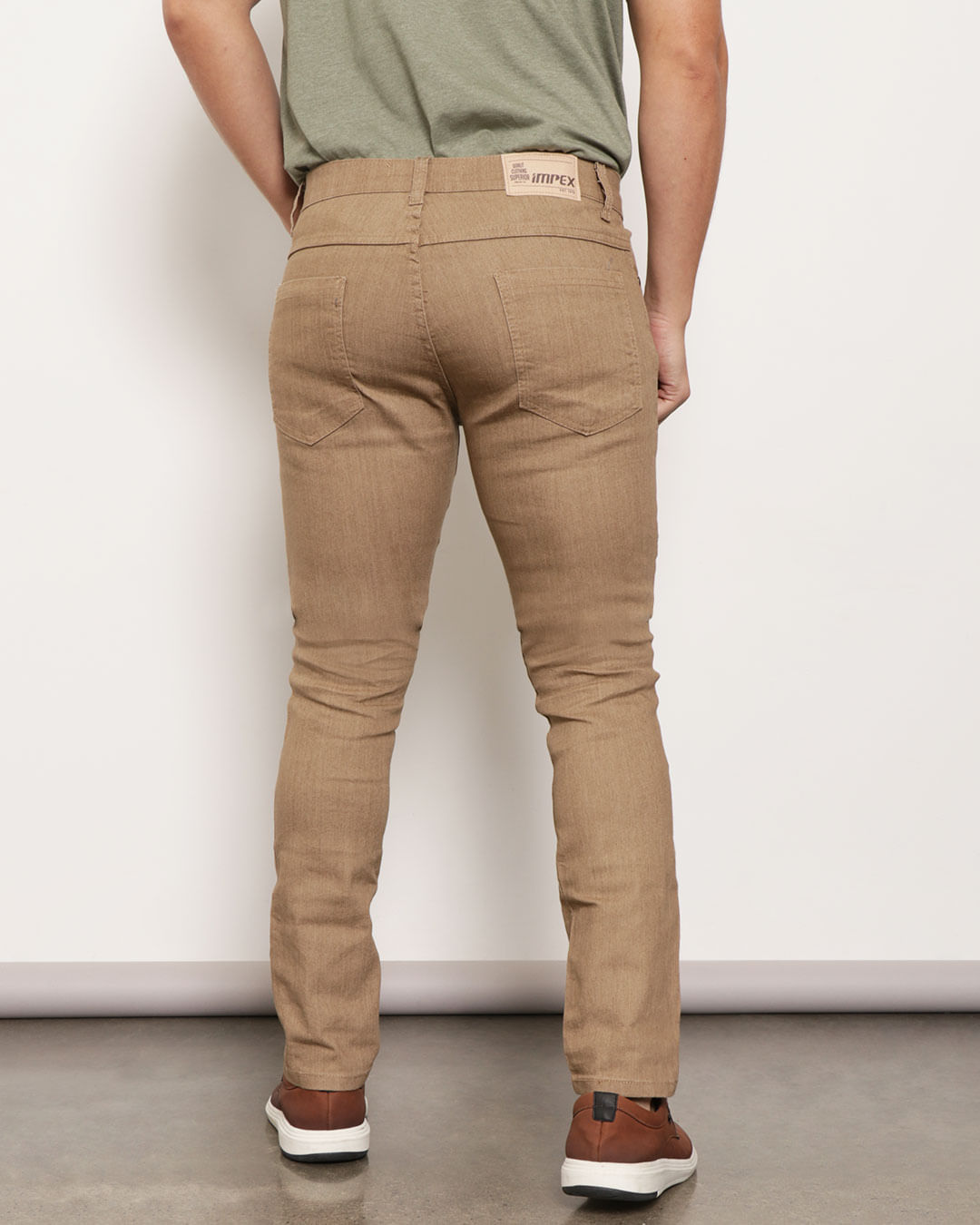 Calça Masculina Sarja Marrom Reta