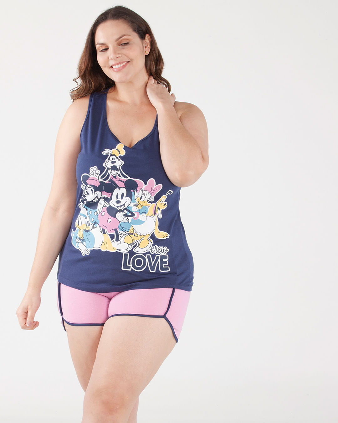 Pijama Feminino Azul 2 Peças Estampa Turma Mickey Disney