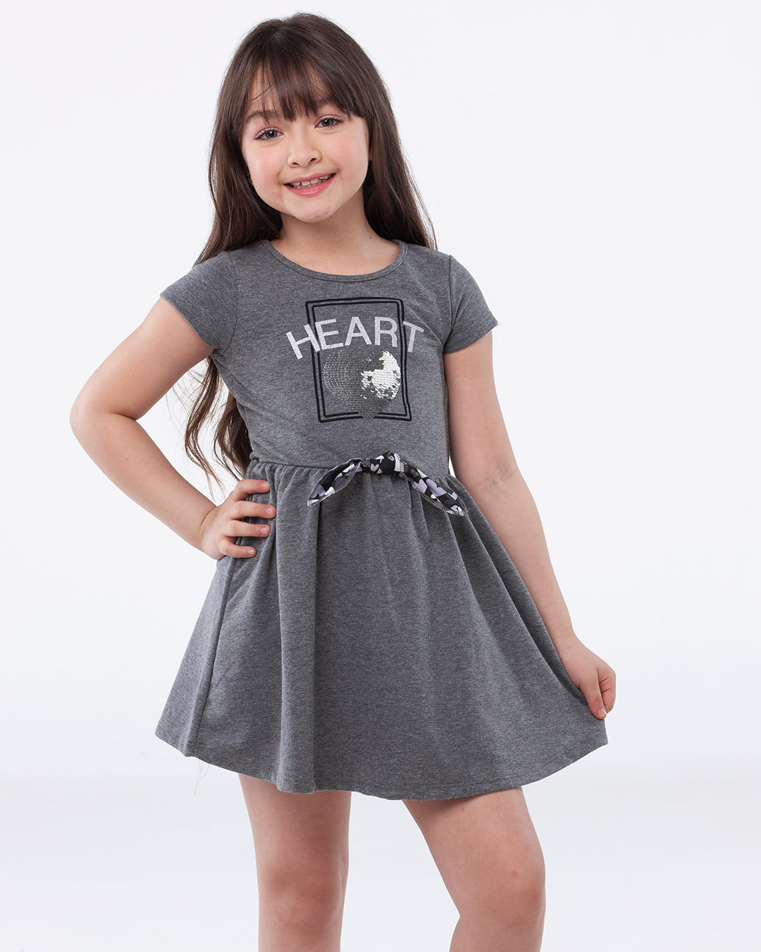 Vestido infantil hot sale cinza