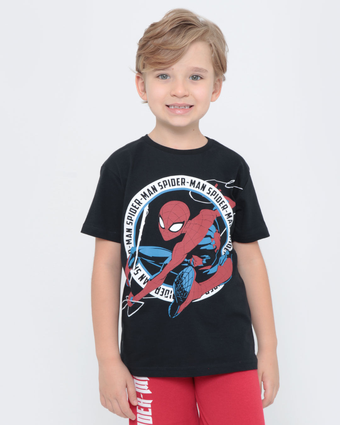 Camiseta Infantil Homem Aranha Marvel Preta