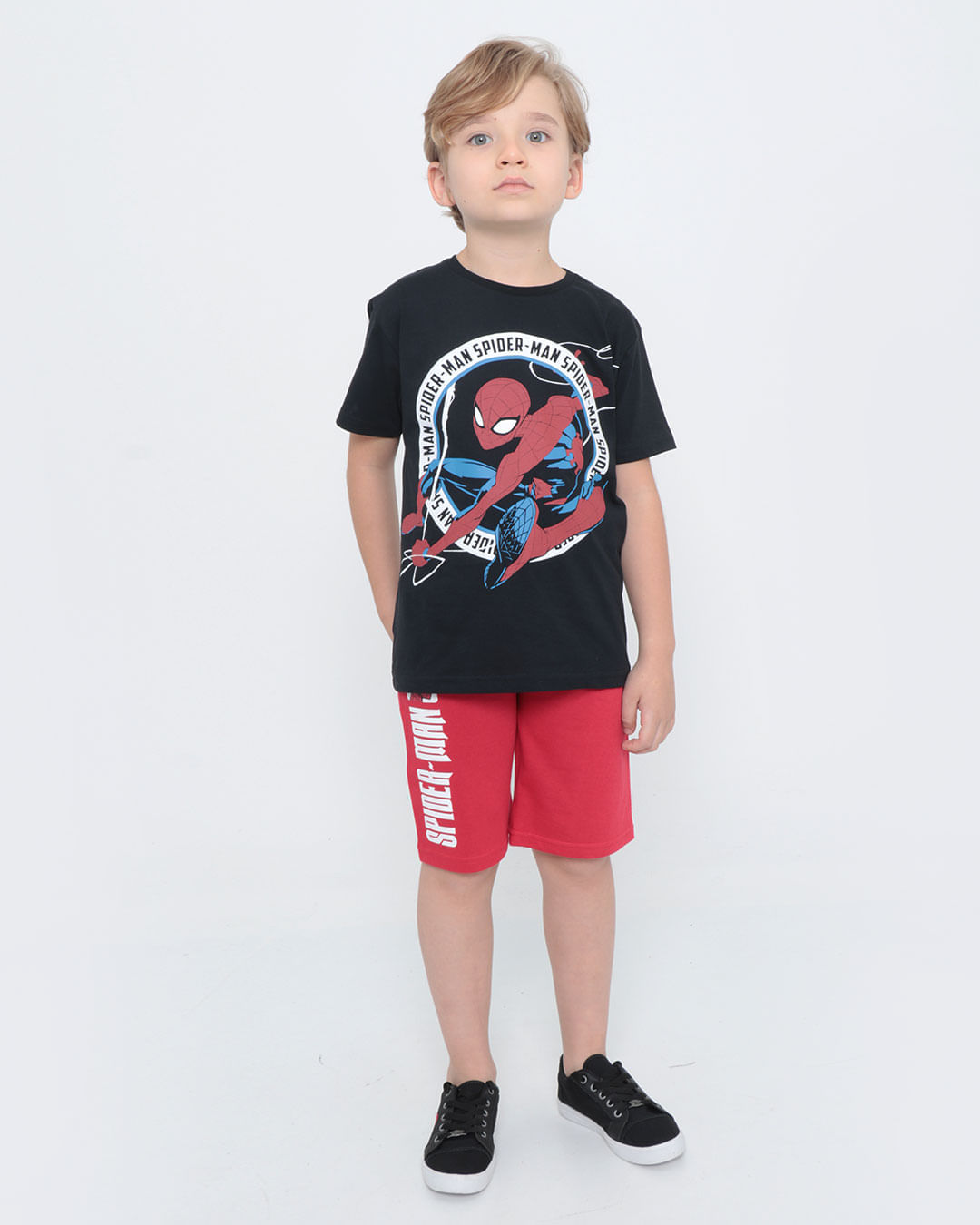 Camiseta Infantil Homem Aranha Marvel Preta