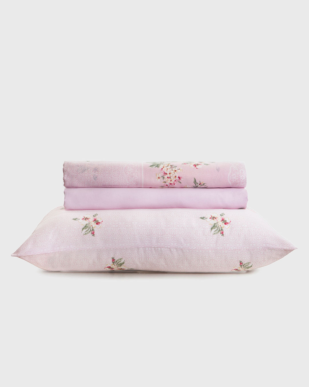 Jg De Cama Royal Queen Luara 1 Rosa - Rosa Floral