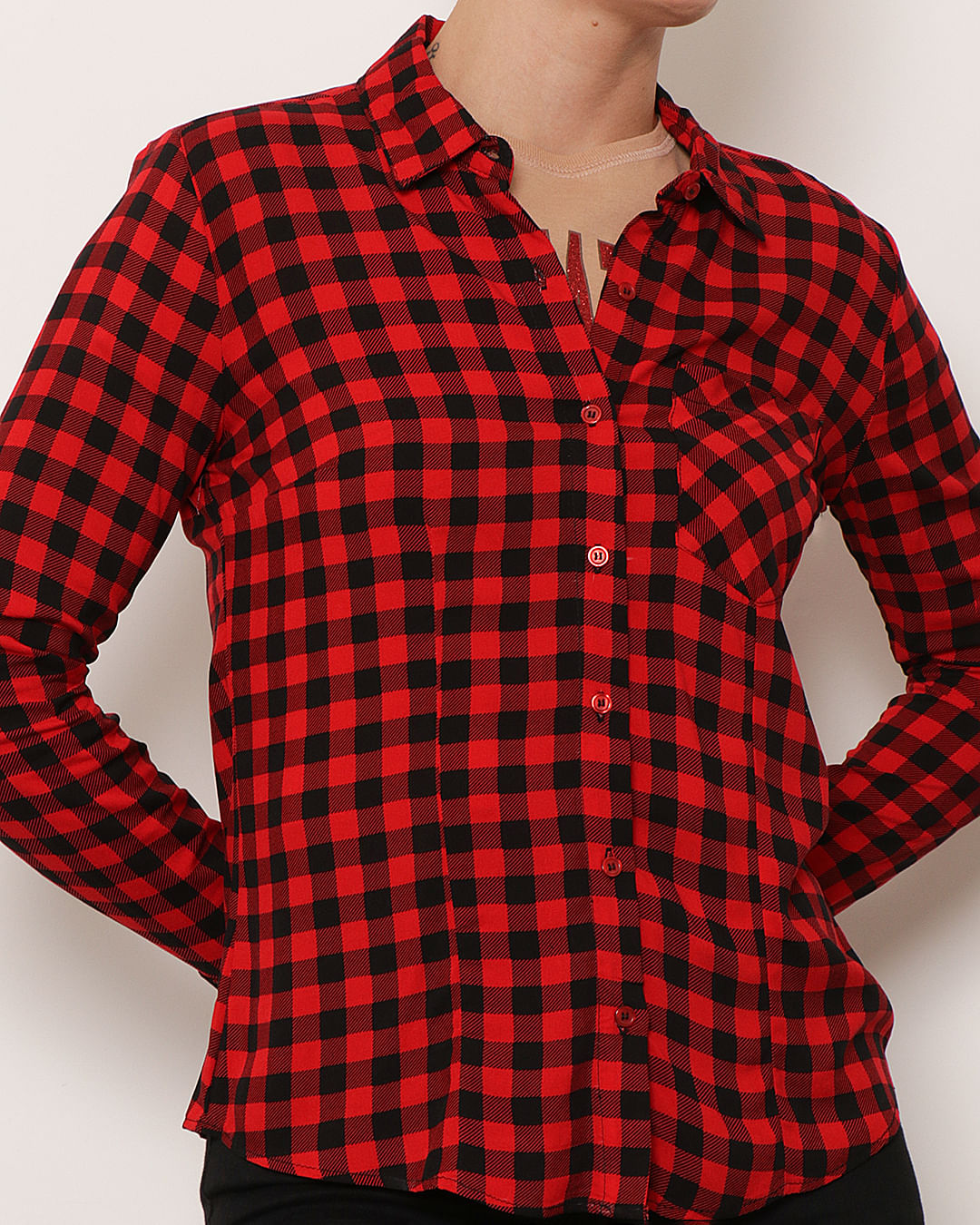 Camisa xadrez viscose store feminina