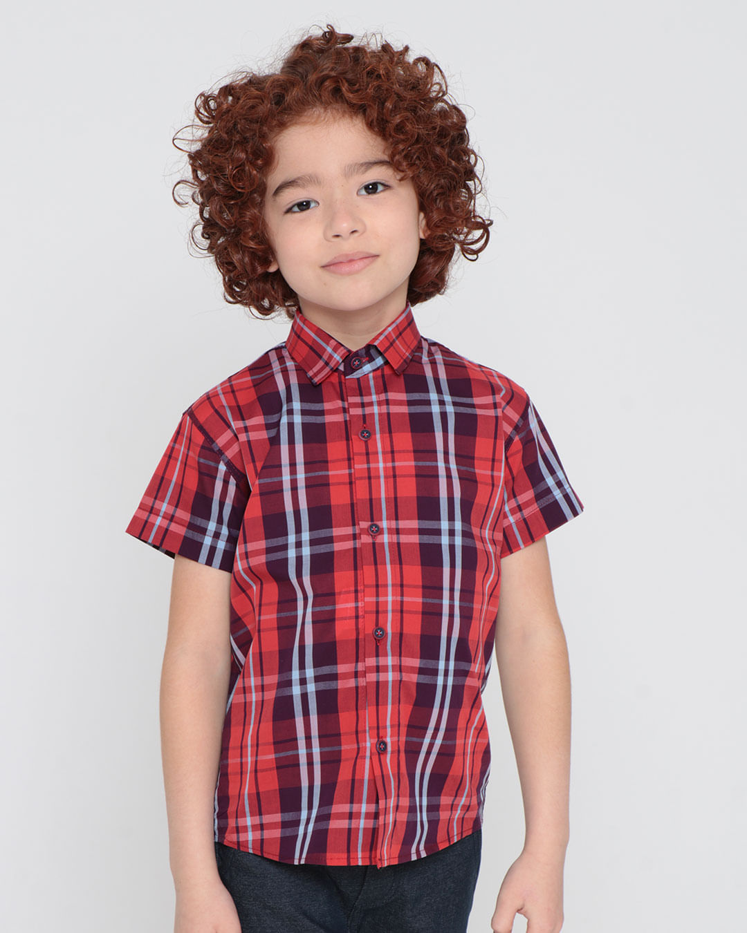 Camisa MC Infantil Dame Dos Xadrez Masculino REF6816 - Toca Da Coruja