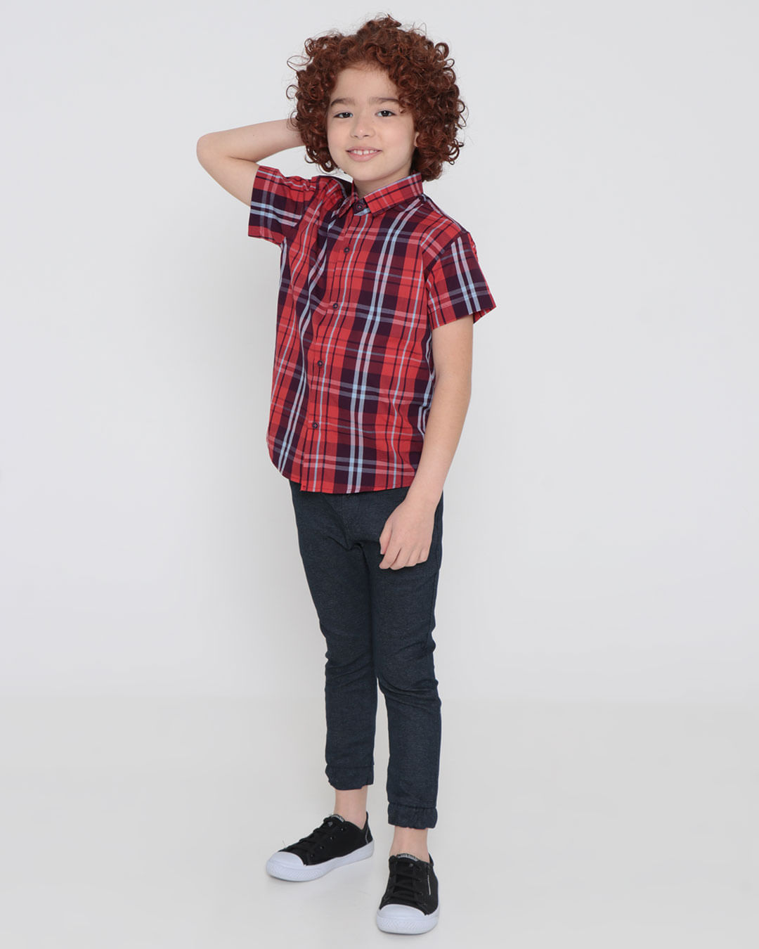 Camisa MC Infantil Dame Dos Xadrez Masculino REF6816 - Toca Da Coruja