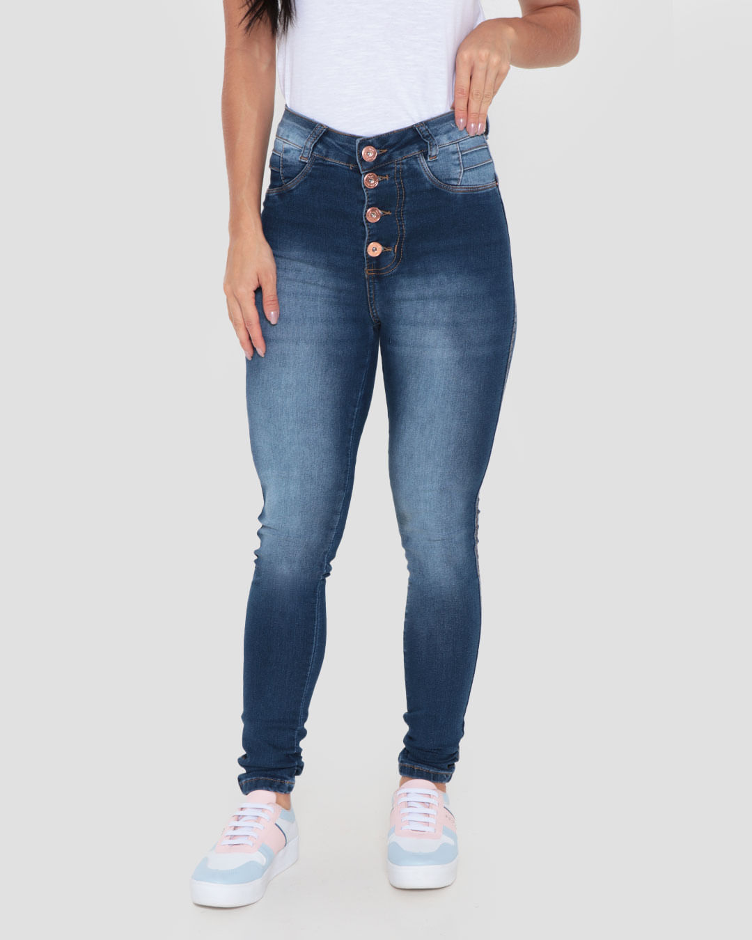 Calca 5600 Jeans Botoesup Fem Ad - Blue Jeans Medio