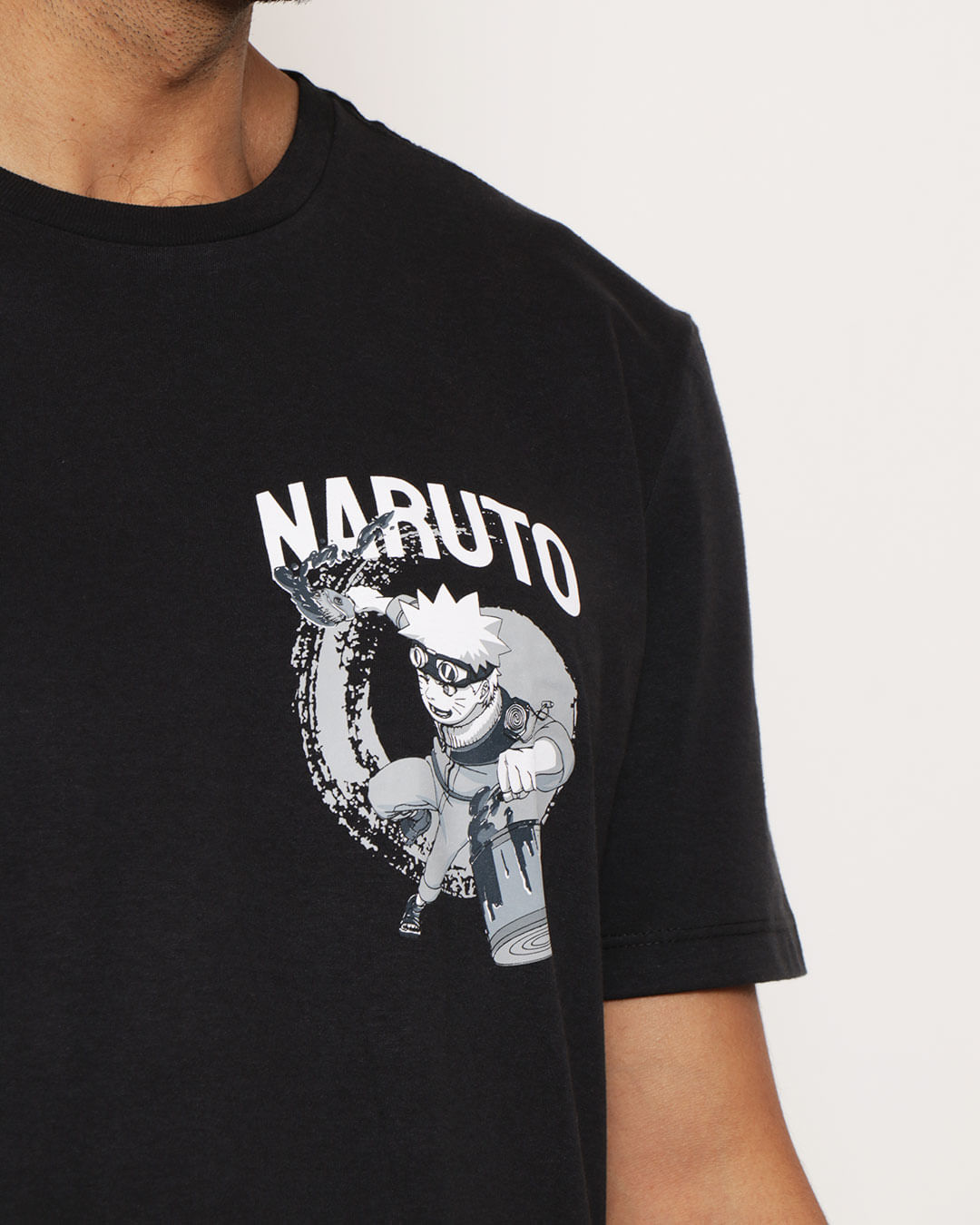 Camiseta masculina Naruto clássico preta