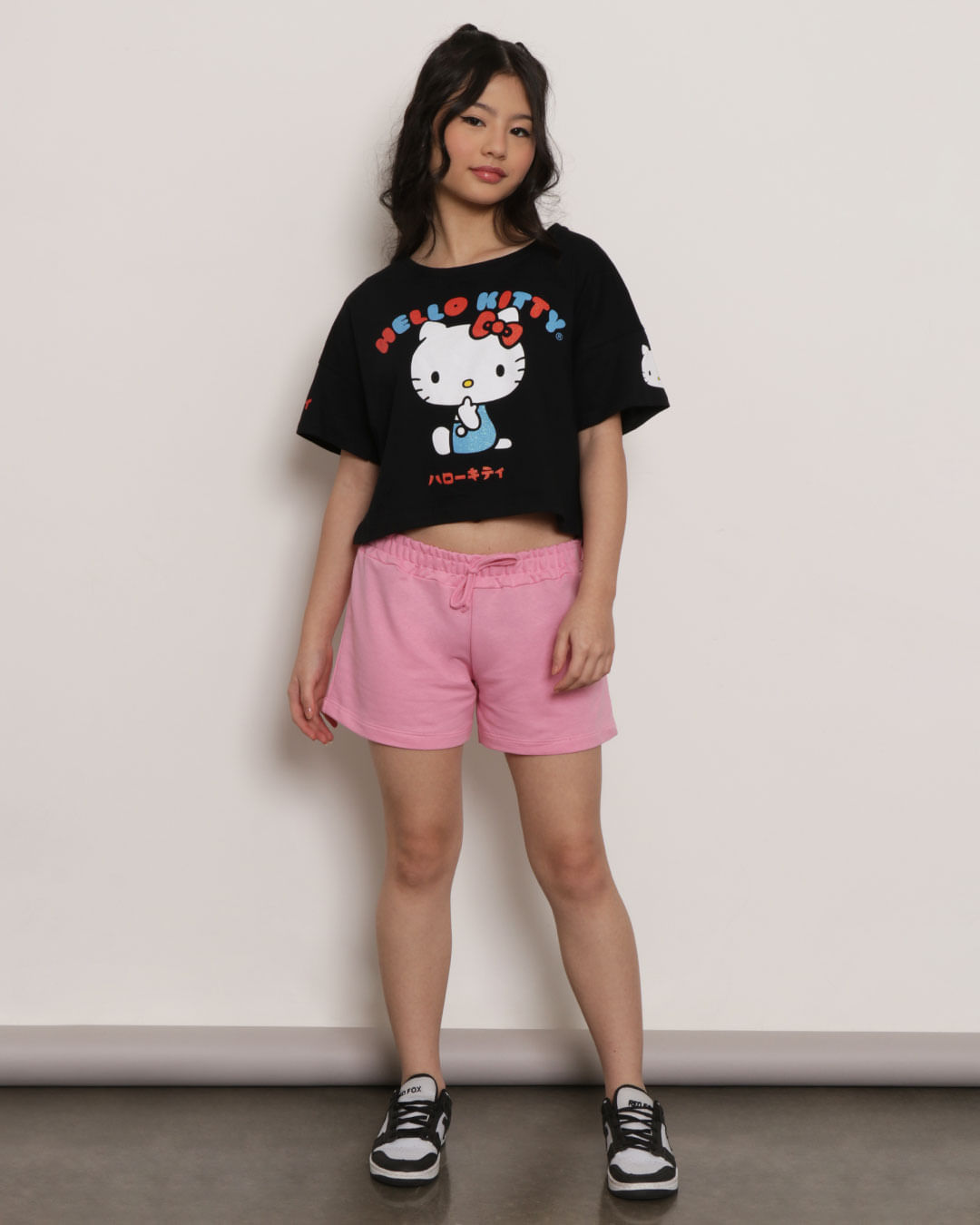 Camiseta cropped hello kitty