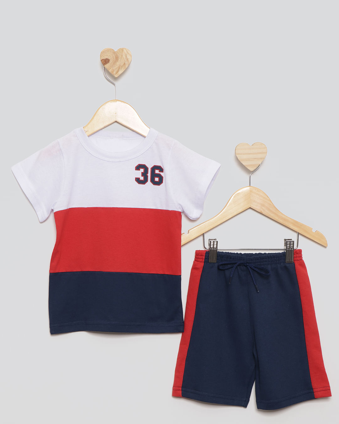 Conjunto Bebê Camiseta Branca Shorts (1/2/3)