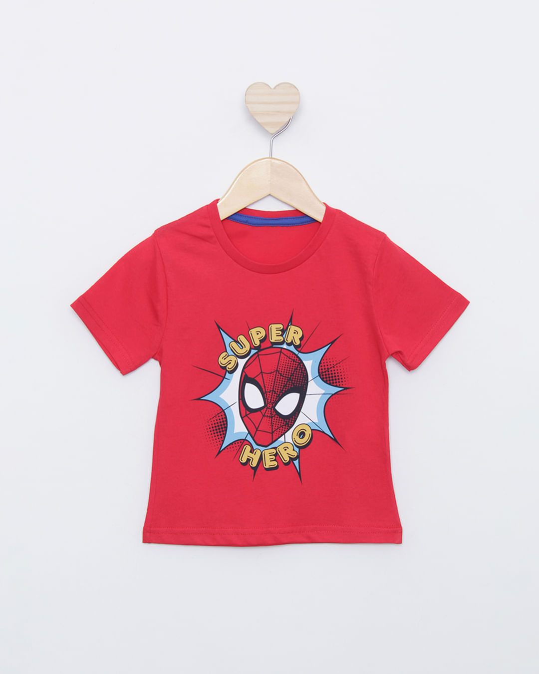 Camiseta Bebê Homem Aranha Manga Curta Marvel Vermelha