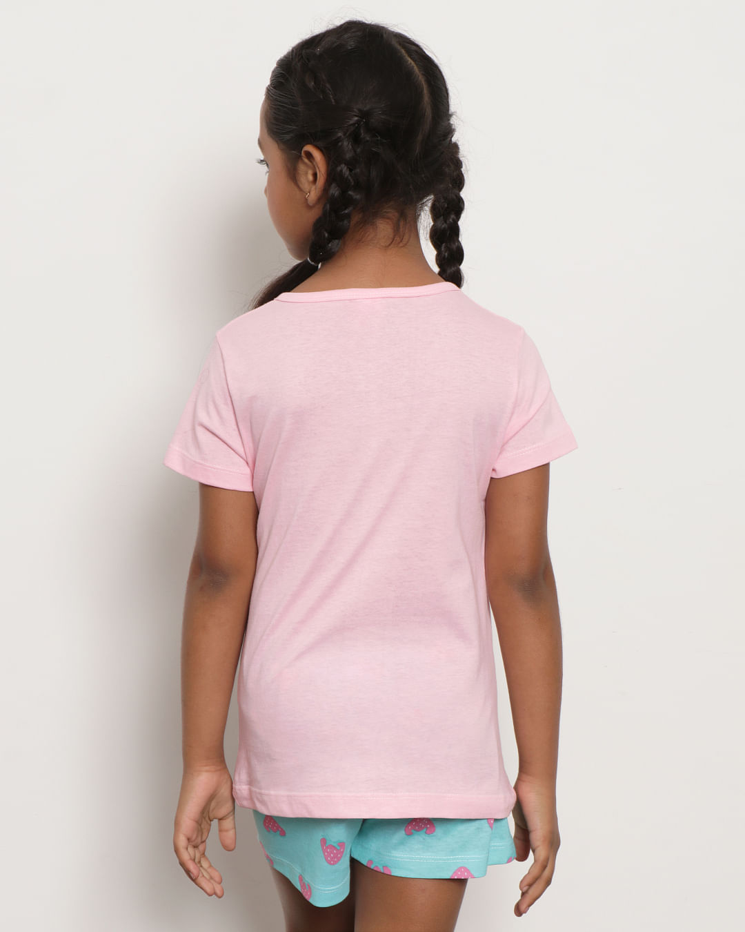 Pijama Menina Infantil Feminino Curto - Estampa Xadrez Rosa