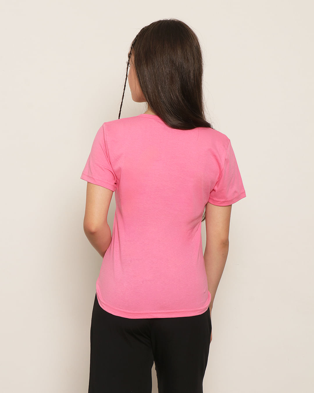 blusa juvenil manga curta stitch rosa claro - Faz a Boa!