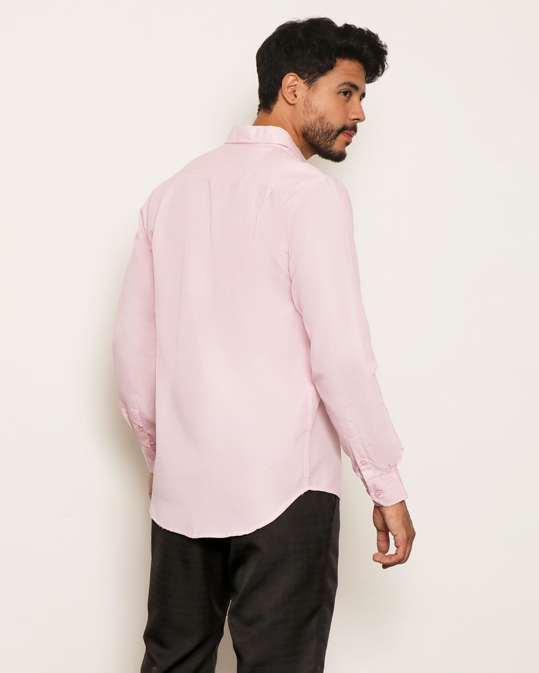 Camisa social best sale rosa claro