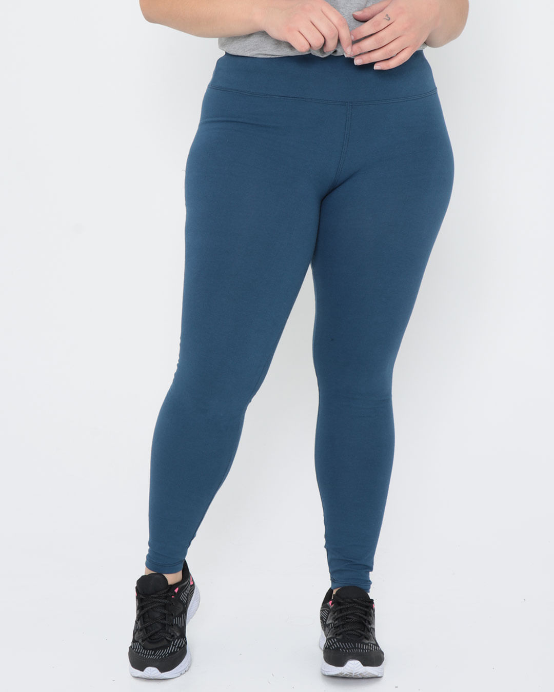 Calça Legging Feminina Fitness Plus Size Básica Azul Marinho
