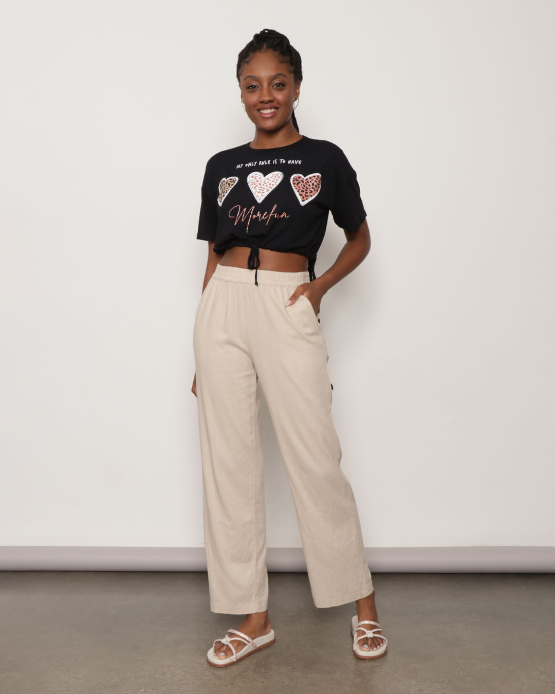 Blusa Básica em Malha Viscose Cropped