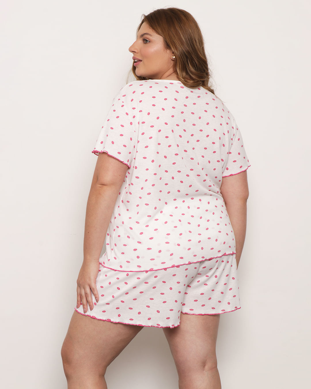 SILVINHASHOP Short Feminino Barrinha virada ao avesso Plus Size