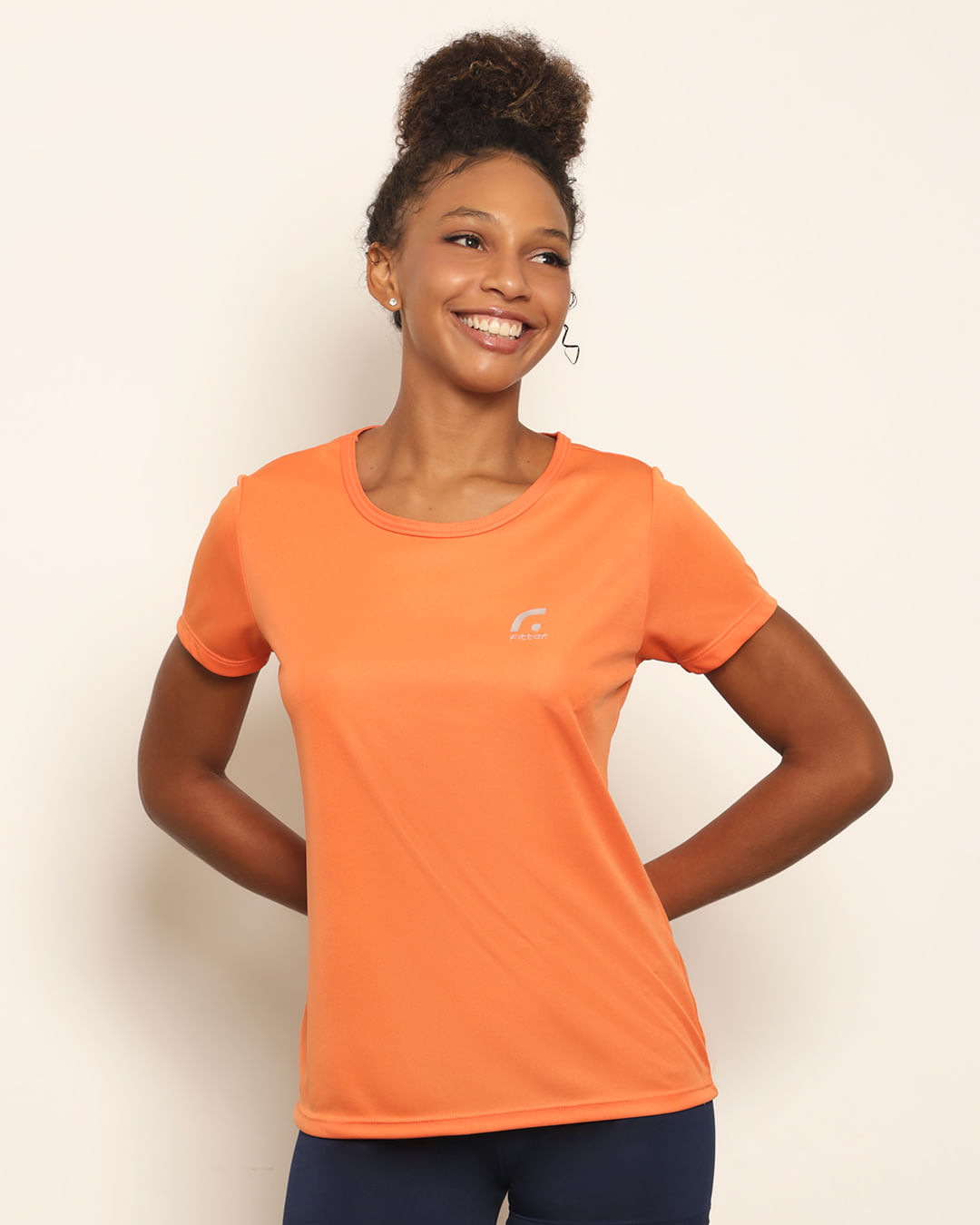 Blusa store feminina laranja