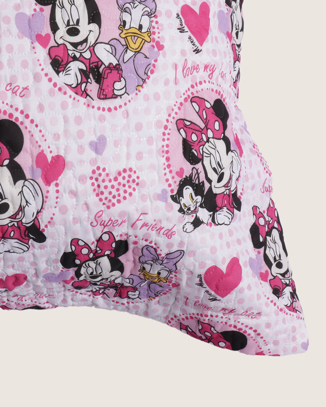 Porta Travesseiro Disney 50CM X 70CM Estampa Poá Minnie Rosa