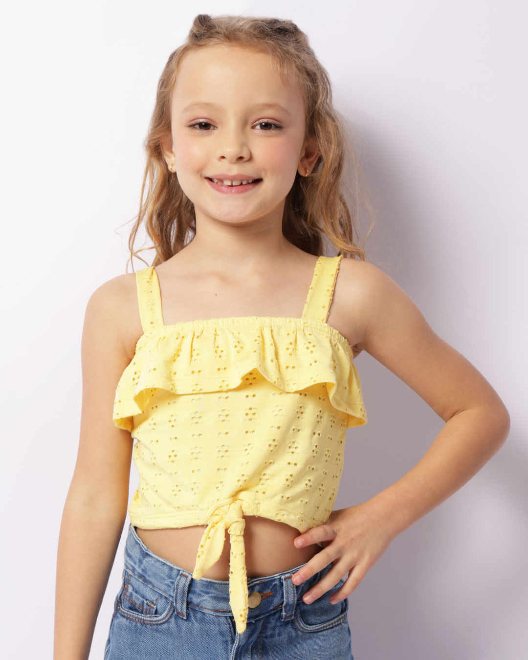 Regata Infantil Cropped Laise Amarela