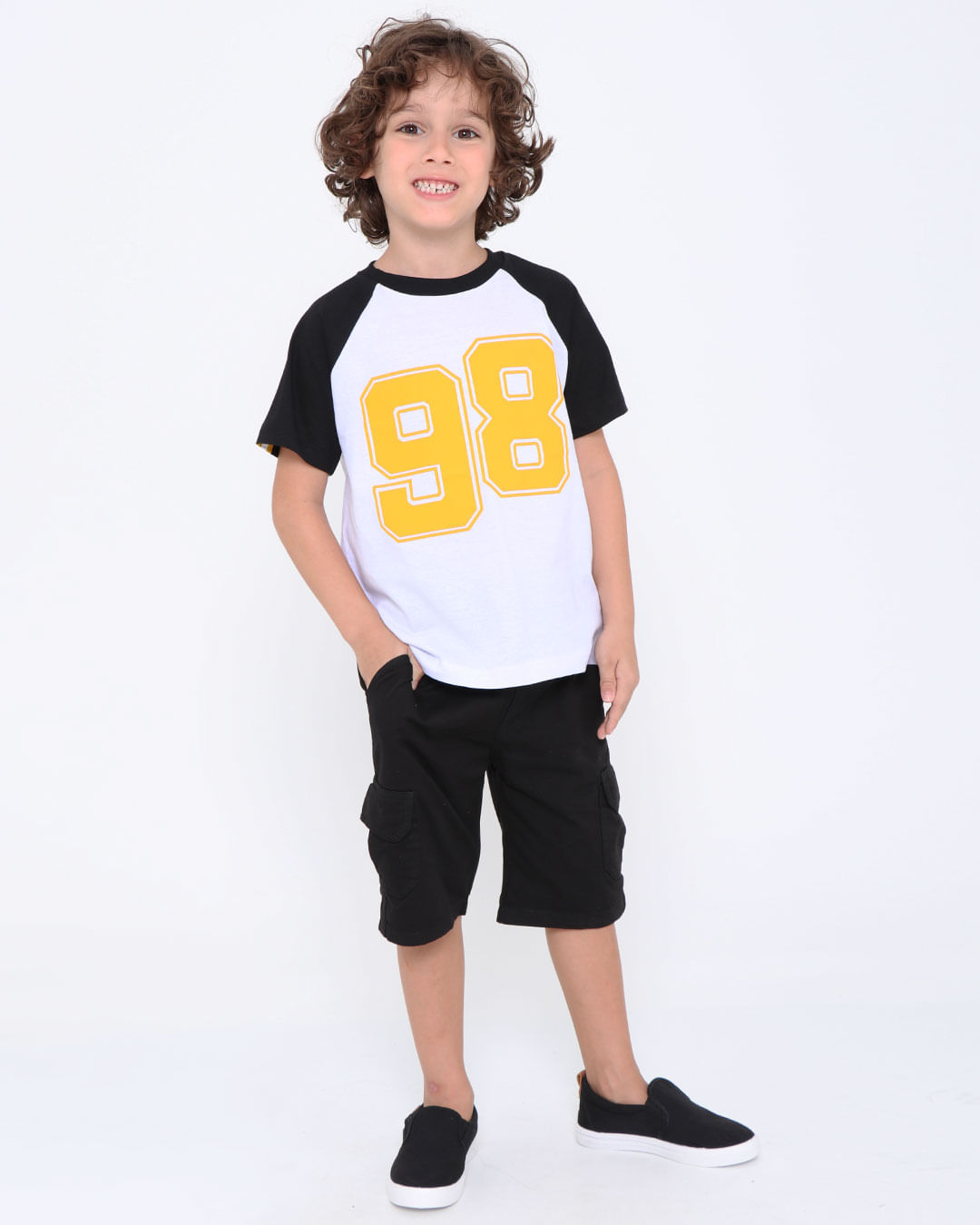 Camiseta Infantil Raglan Branca Roar (2)