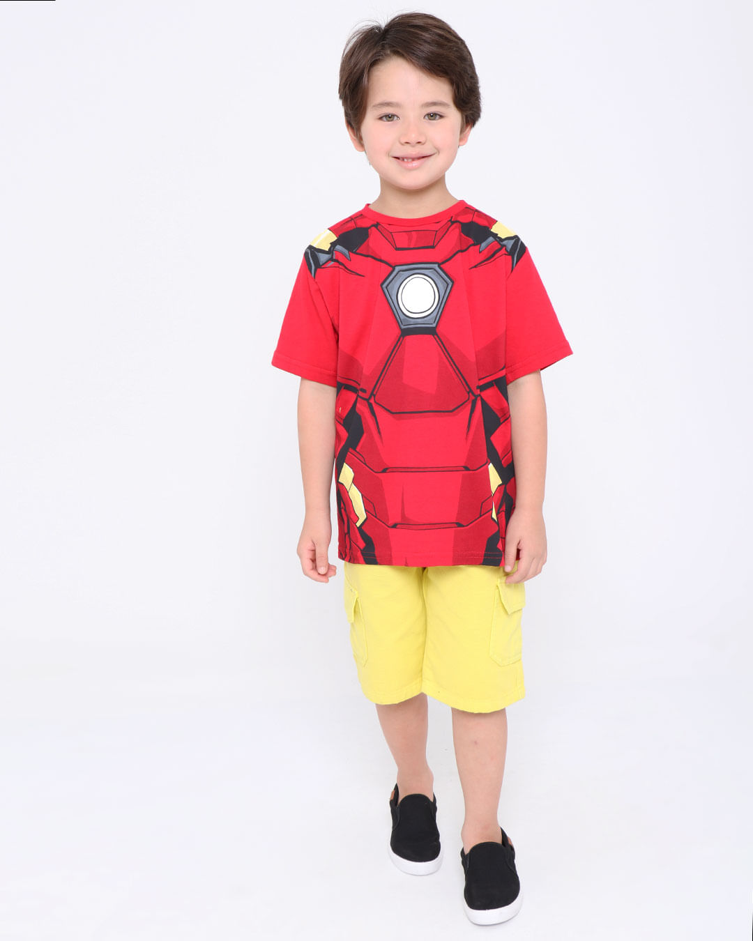 Bermuda Sarja Infantil Cargo Amarelo