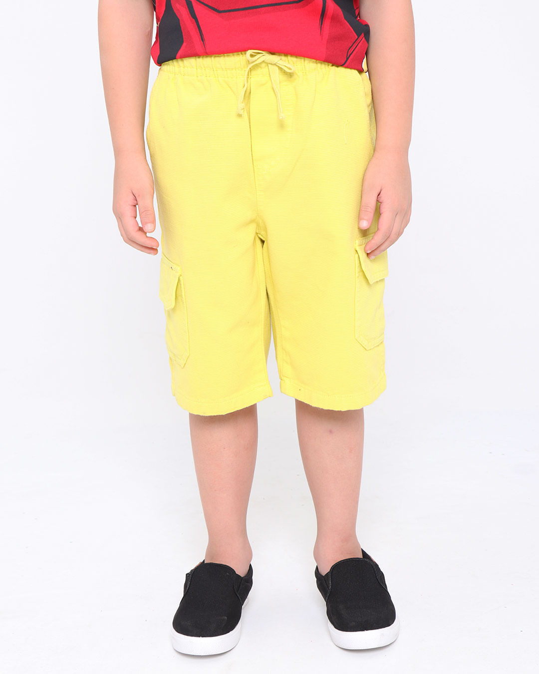 Bermuda Sarja Infantil Cargo Amarelo