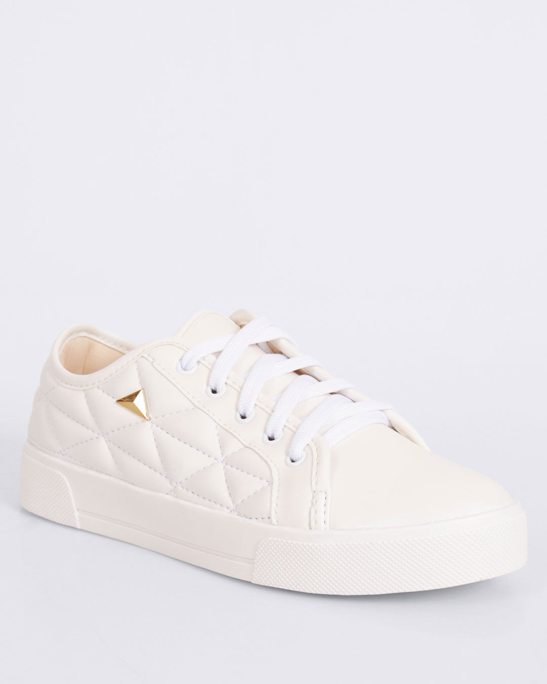 Tênis Feminino Casual Giovanna Dias Matelassê Branco