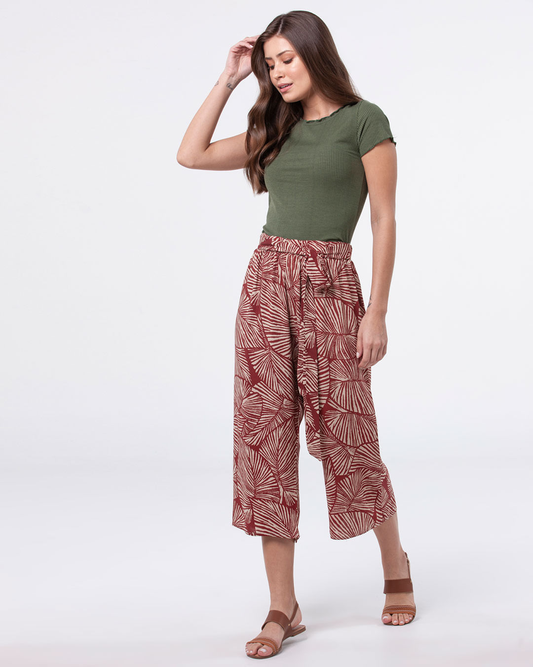 Calça Pantalona Curta CalÃ§a Pantacourt Para Baixinhas Calça Curta