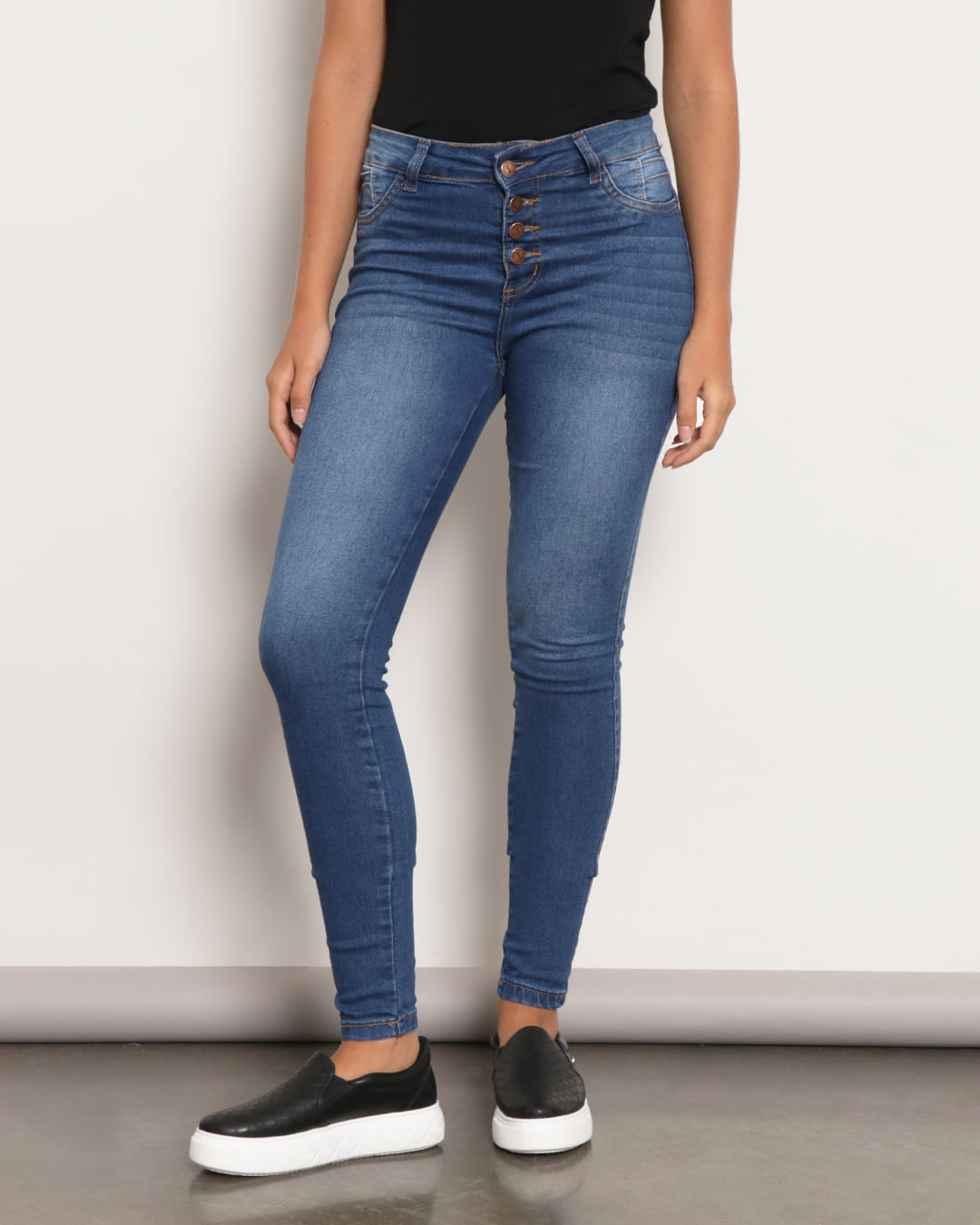 Calca 5600 Jeans Botoesup Fem Ad - Blue Jeans Medio