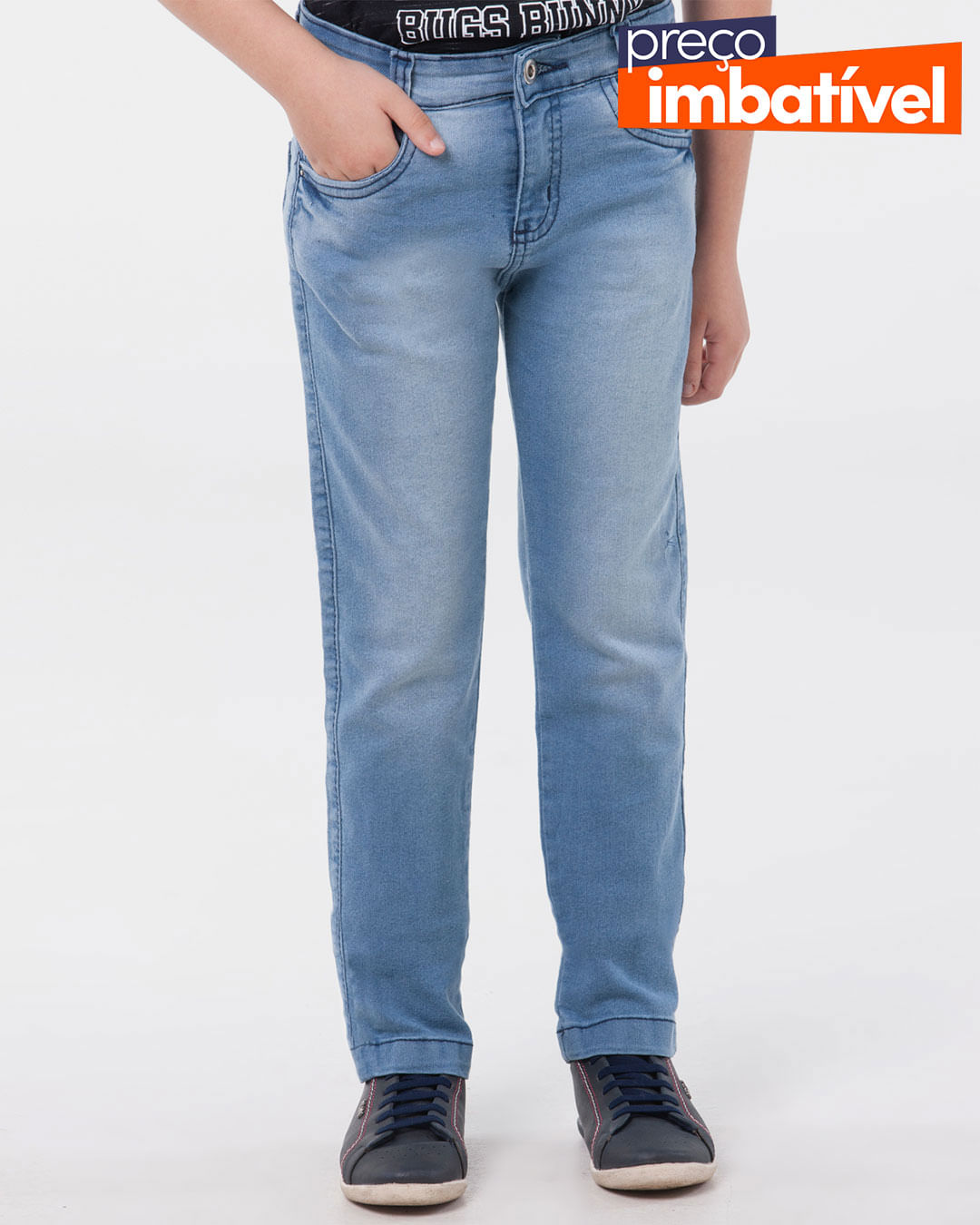 Calça Jeans Infantil Delavê Azul