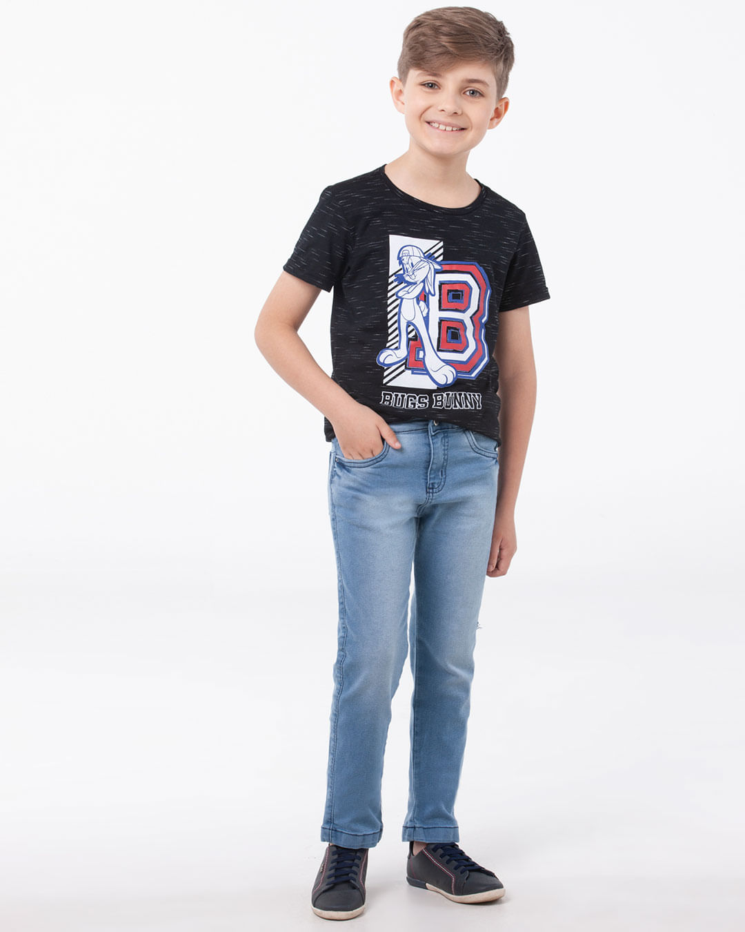 Calça Jeans Infantil Delavê Azul