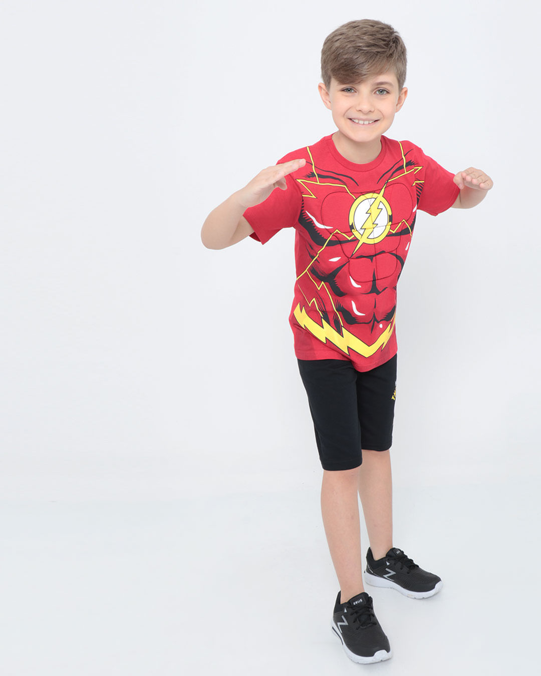 Camiseta Infantil The Flash Liga Da Justiça Vermelha