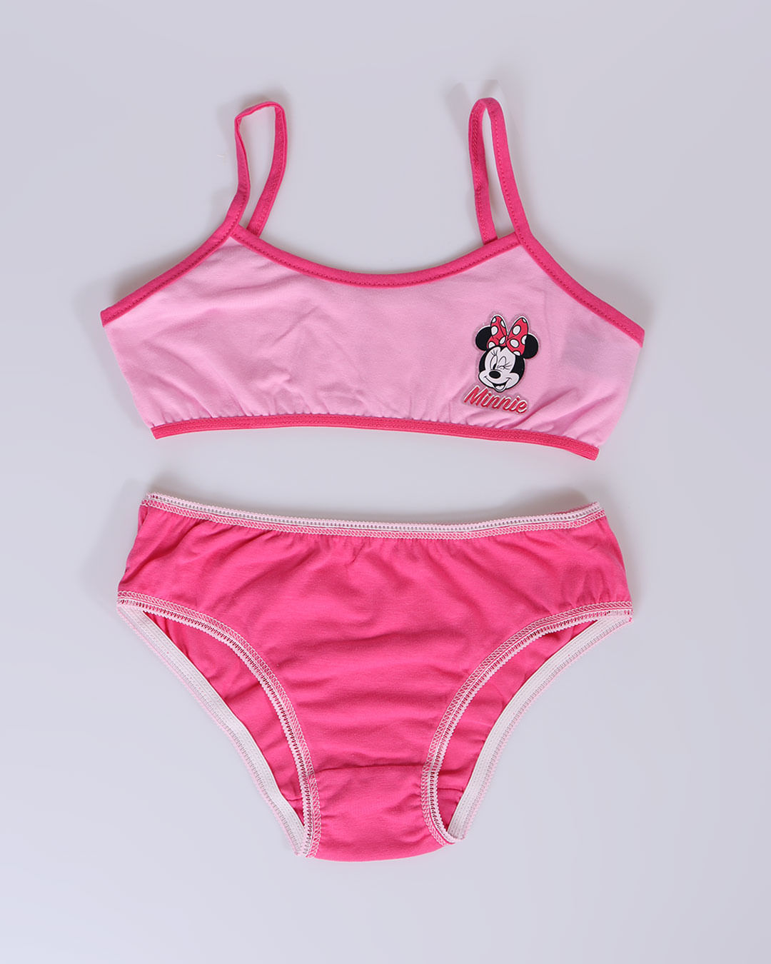 Conjunto infantil top e calcinha Minnie Disney rosa Lojas Torra