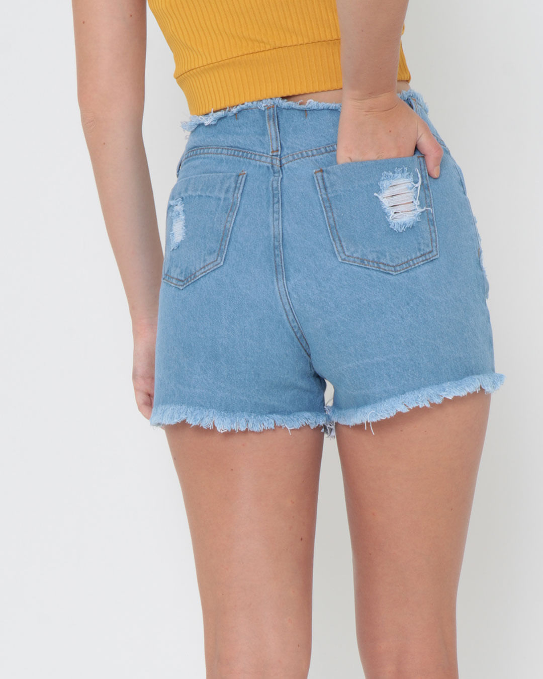 Short Jeans Cadarço Azul Claro Loja Torra - Main Image