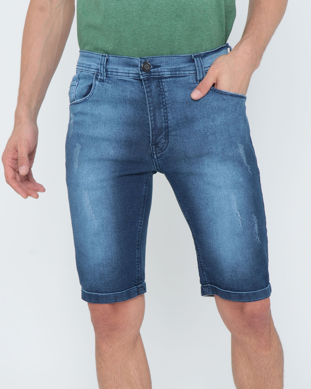Bermuda Jeans Masculina Azul
