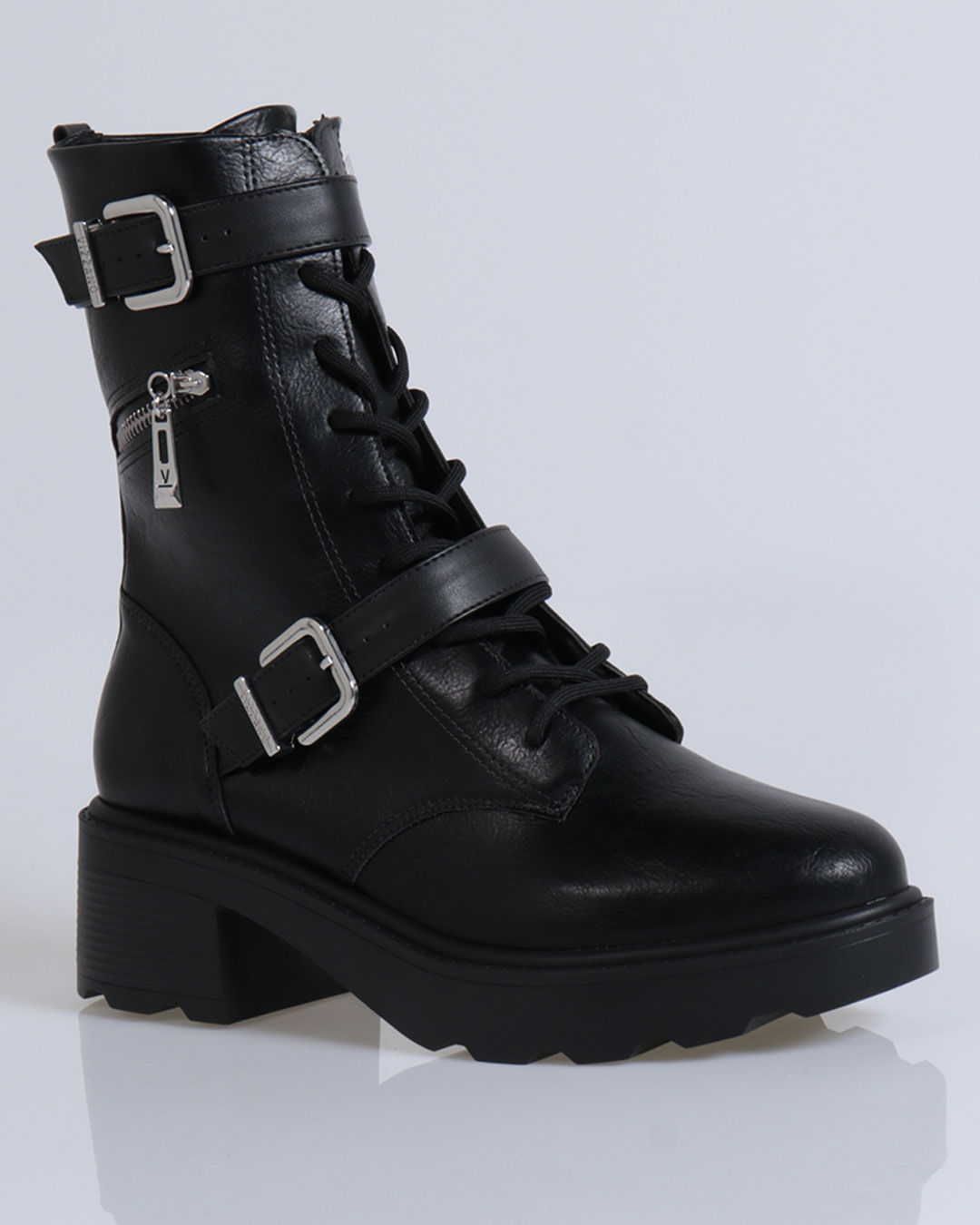 Tratorada Coturno Preto Feminino Vizzano Bota Feminina Coturno