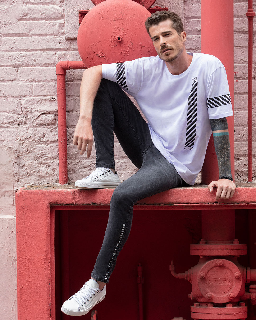 Jeans Masculina CalÇa Jeans Com Listra Vermelha CalÃ§a De Listra