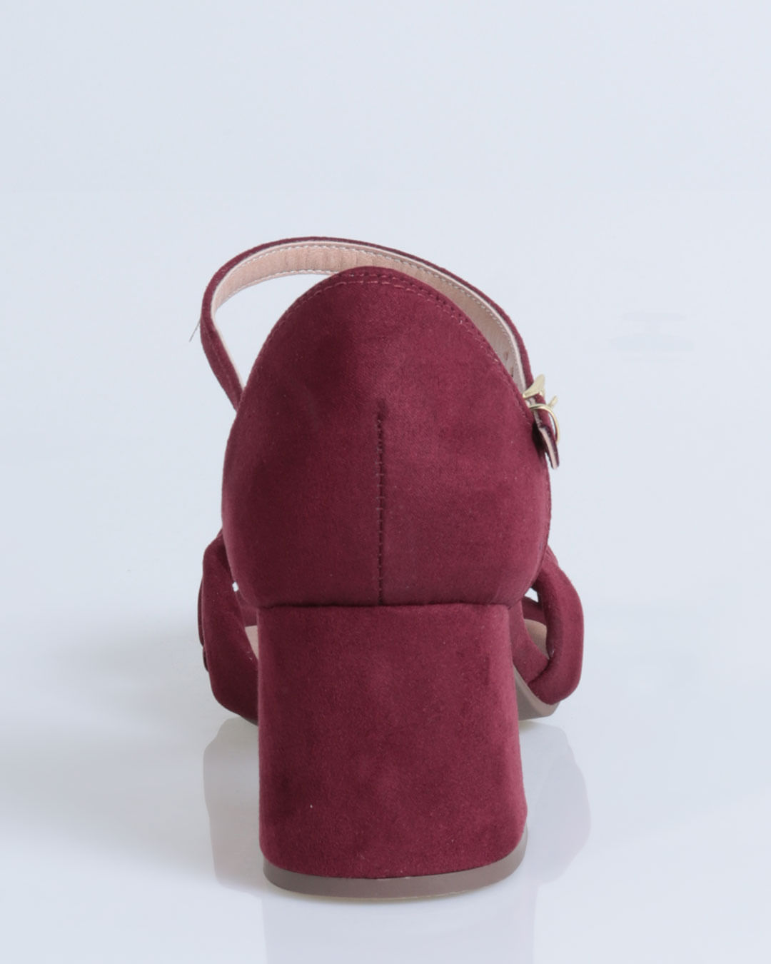Sandália de Salto Baixo Nózinho Camurça Vinho