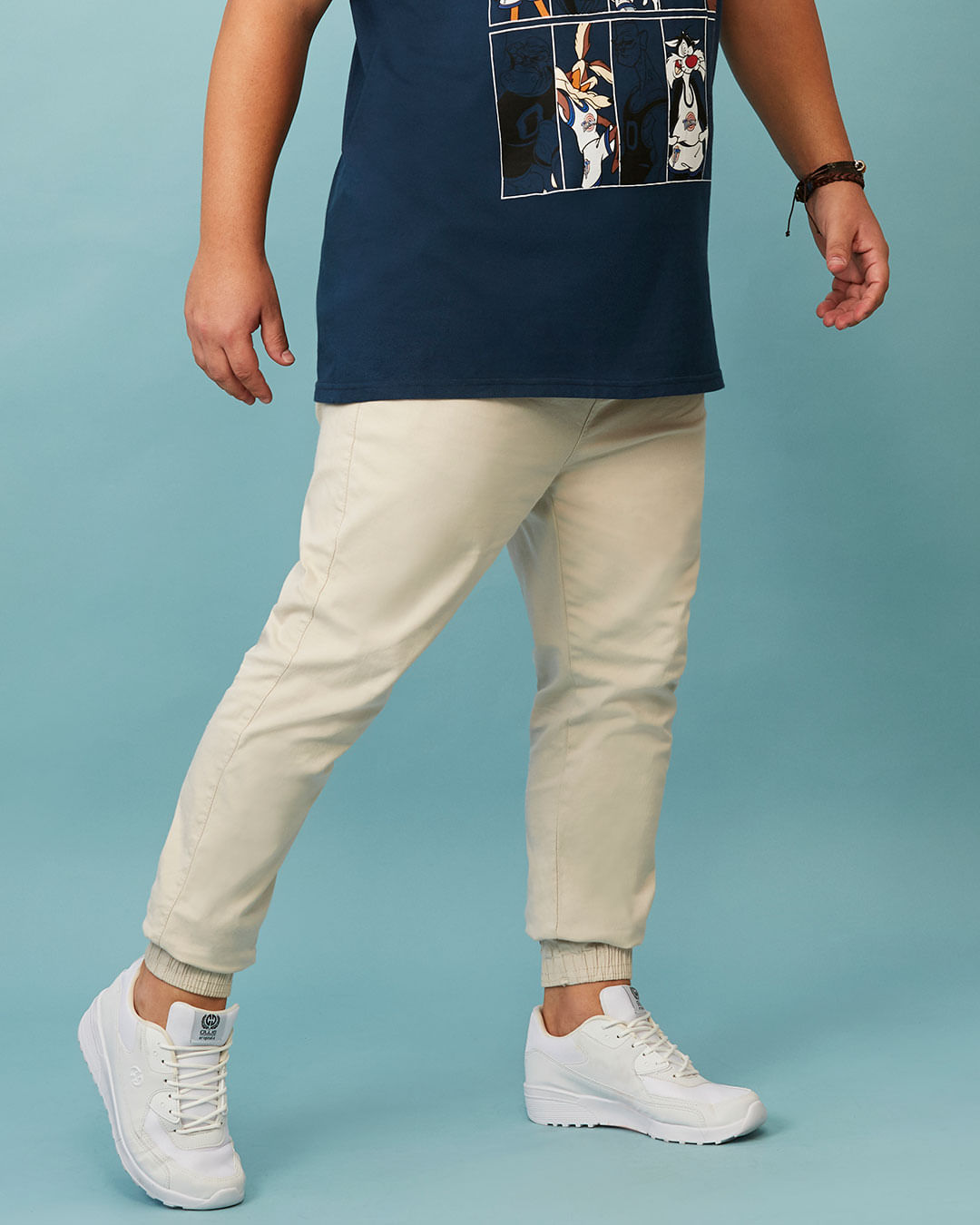 Calça Sarja Masculina Plus Size Jogger Bege Lojas Torra Lojas