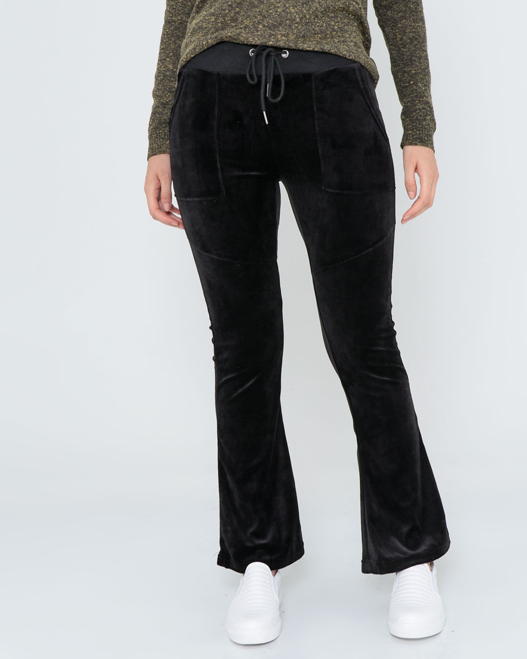 Denim CalÃ§a Flare Plush Calça Feminina Flare Plush Preta